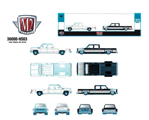 1973 GMC Sierra 3500 & 1976 GMC Truck 2-Car Set - M2 Machine - 1:64 - 36000-HS03 Passion Diecast