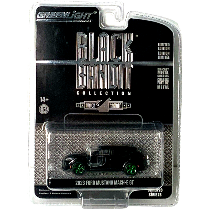 GreenMachine Black Bandit Police - 2023 Ford Mustang Mach-E GT - Black Bandit Series 28 - 1/64 Greenlight - 28130 FGR