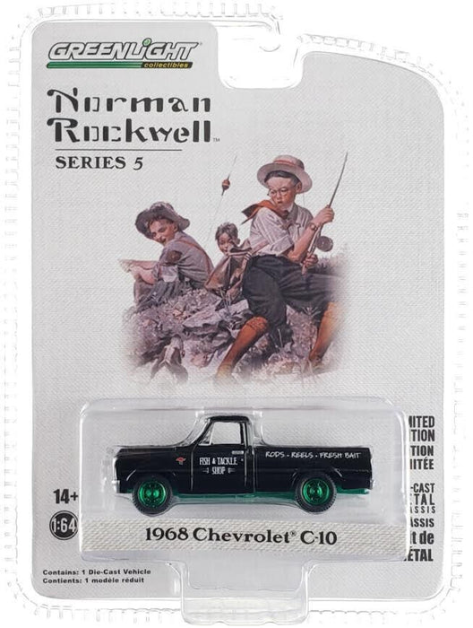 GreenMachine Fish & Tackle Shop - 1968 Chevrolet C-10 Shortbed - Norman Rockwell Series 5 -1/64 Greenlight - 54080 DGR