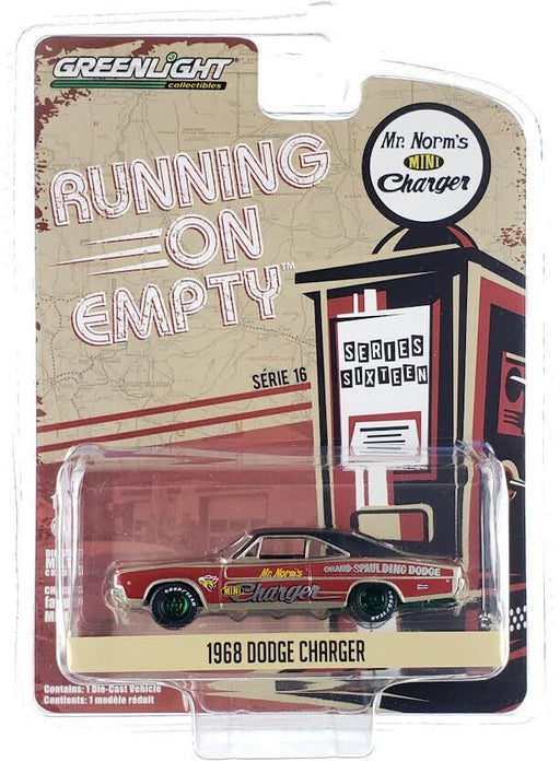GreenMachine 1968 Dodge Charger - Running on Empty Series 16 - 1/64 Greenlight - 41160 BGR