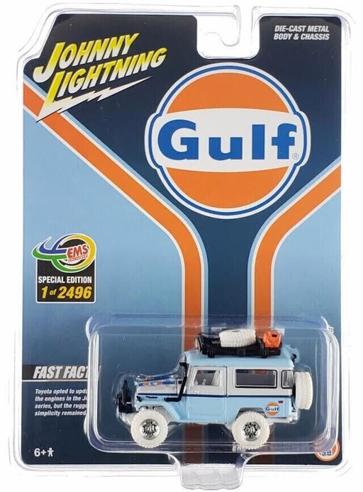 CHASE CAR Indonesia EMS Exclusive 1980 Toyota Land Cruiser Gulf Limited 2,496 Pieces - Johnny Lightning 1/64 - JLCP7446GR
