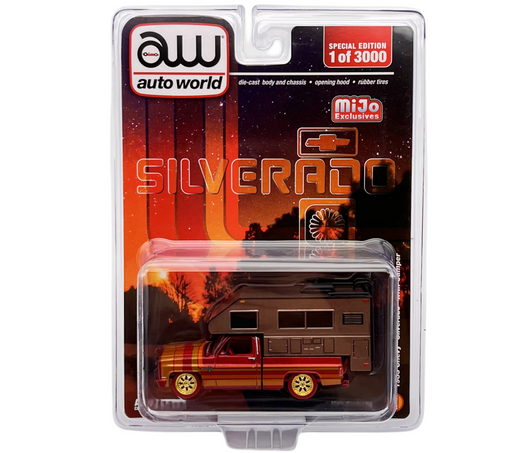 CHASE CAR 1983 Chevrolet Silverado with Camper Limited 3,000 Pieces - Mijo Exclusives - Auto World - 1/64 - CP8072GR