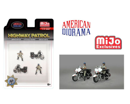 Figures Highway Patrol Police Motorcycles - American Diorama - 1/64 - AD-64529MJ Passion Diecast