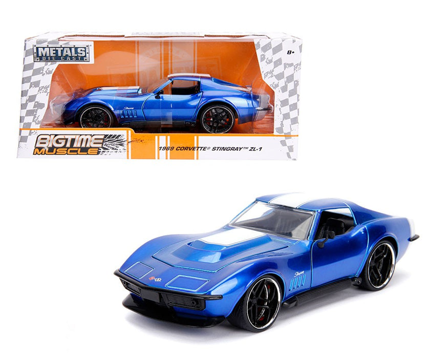 1969 Chevrolet Corvette Stingray ZL1 (Blue) - Bigtime Muscle - Jada - 1/24 - 30532 - Passion Diecast 