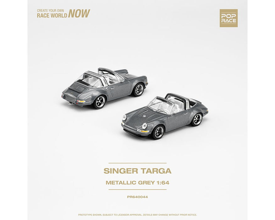 SINGER TARGA METALLIC GREY - Pop Race 1:64 - PR640044 -  Passion Diecast 