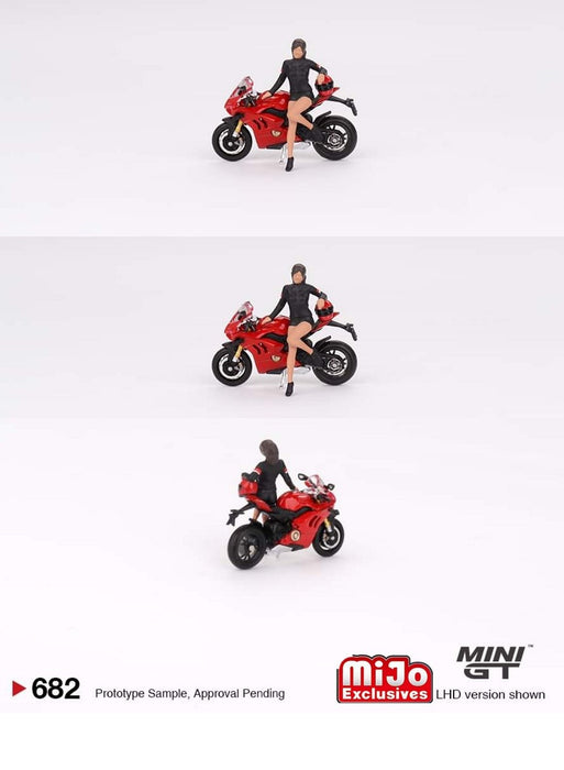 Ducati Panigale V4 S w/ Ducati Girl - Mini GT - 1:64 - MGT00682 Passion Diecast