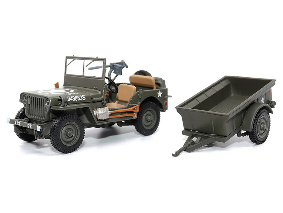 Jeep Willys  1/4-Ton Utility Truck Olive Drab with Trailer "US Army" AFVs of WWII  1:43  23200-44