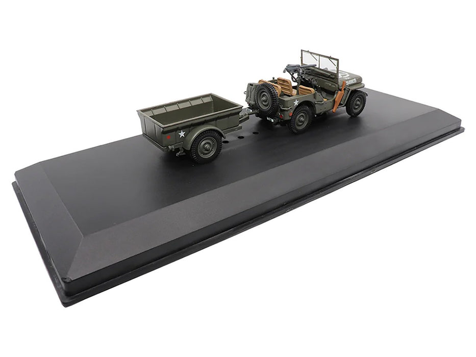 Jeep Willys  1/4-Ton Utility Truck Olive Drab with Trailer "US Army" AFVs of WWII  1:43  23200-44