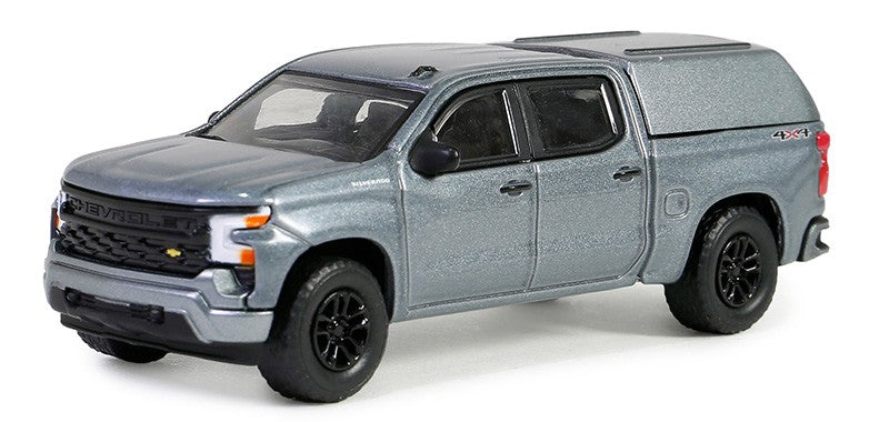 2023 Chevrolet Silverado 1500 Custom Pickup Camper - Blue Collar Collection Series 13 - 1/64 Greenlight - 35280 F