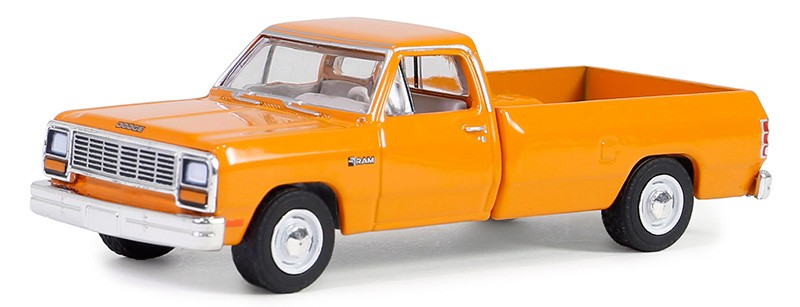 1982 Dodge Ram D-250 Pickup in DOT Orange - Blue Collar Collection Series 13 - 1/64 Greenlight - 35280 C