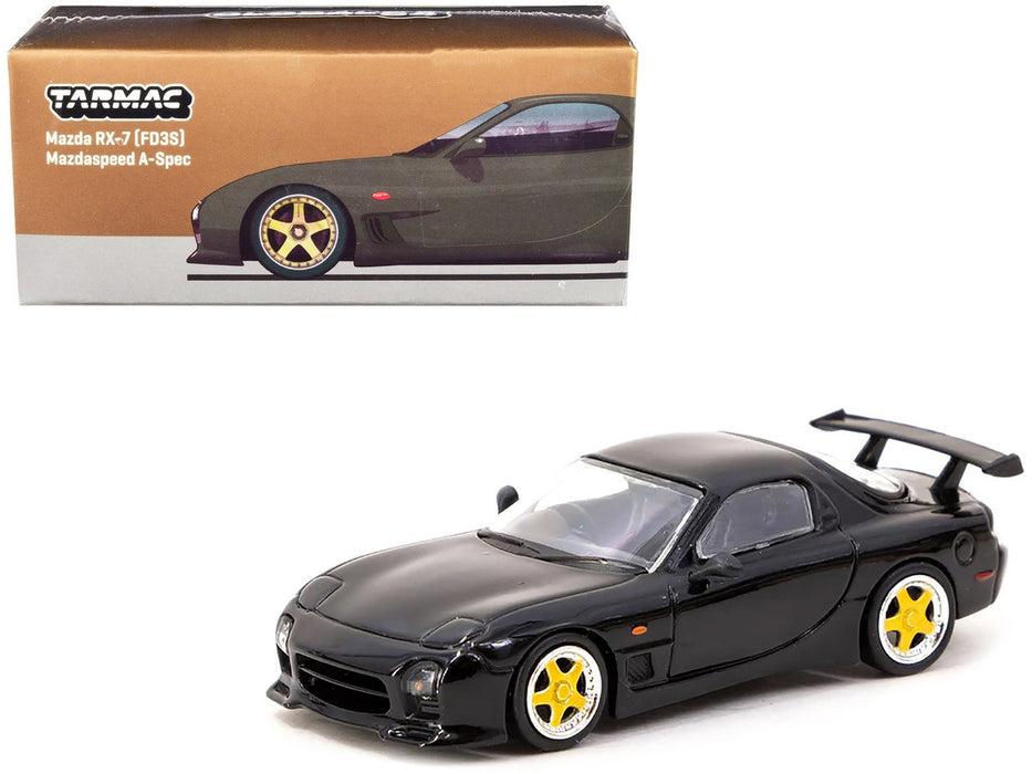 Mazda RX-7 FD3S Mazdaspeed A-Spec - Brilliant Black - Tarmac - 1/64 - T64G-012-BK Passion Diecast