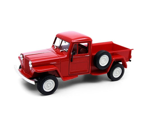 1947 Jeep Willys Pickup - Red - Welly 1/24 - 24116W RD - Passion Diecast