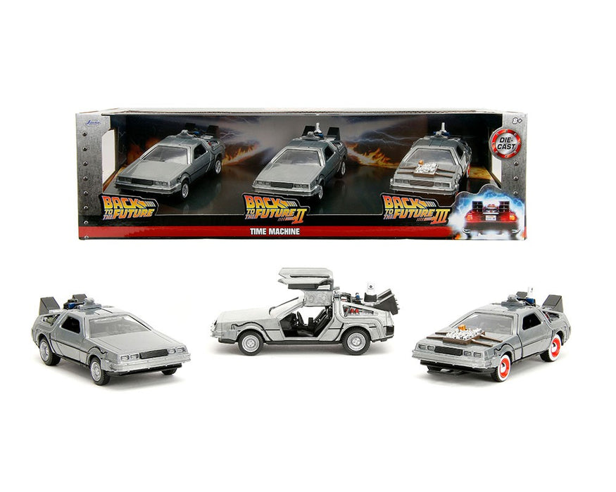 Back To The Future Time Machine 3-Pack - Hollywood Rides - Jada 1/32 - 33399 -  Passion Diecast