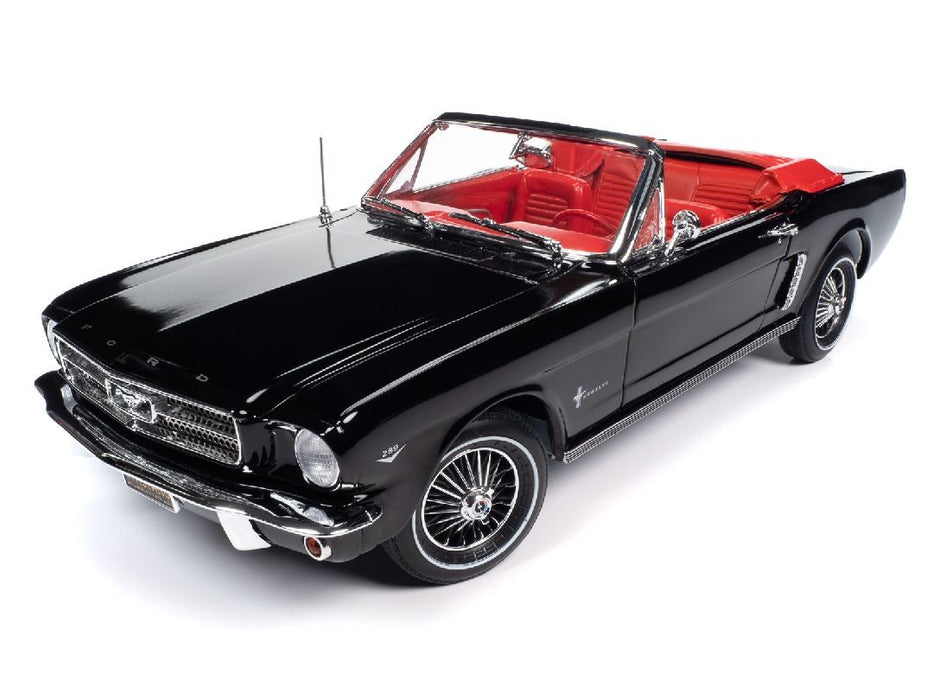 1964.5 Ford Mustang Convertible in Raven Black - Auto World / American Muscle 1/18 -  AMM1312