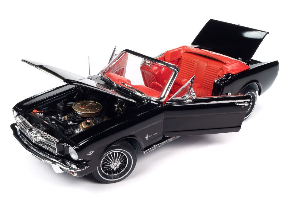 1964.5 Ford Mustang Convertible in Raven Black - Auto World / American Muscle 1/18 -  AMM1312