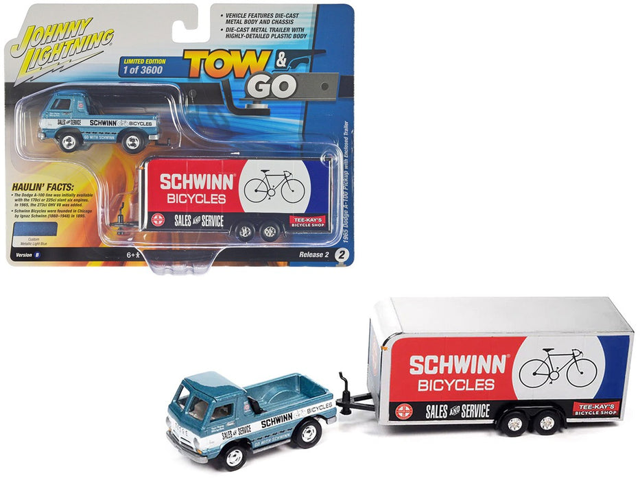 1965 Dodge A-100 Pickup with Enclosed Trailer - Truck&Trailers - Johnny Lightning  1:64 - JLSP351 B
