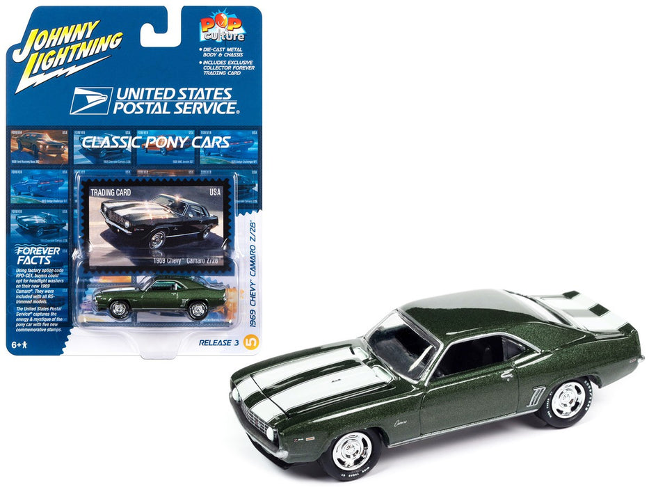 USPS - 1969 Chevrolet Camaro Z/28 in Forest Green - Johnny Lightning - 1/64 - JLSP348 Passion Diecast