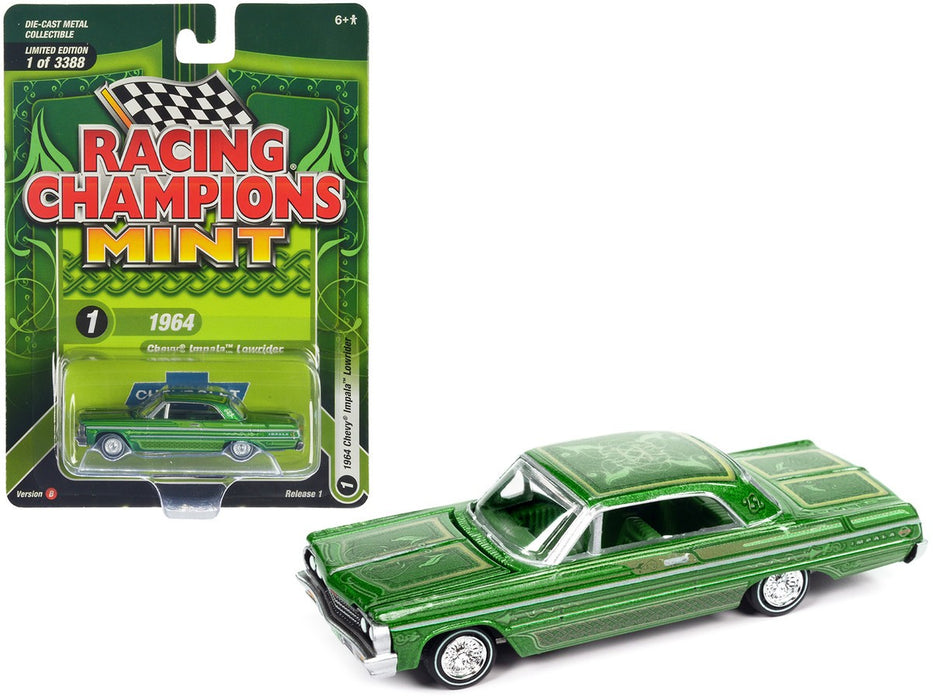 1964 Chevrolet Impala Lowrider in Metallic Green - Racing Champions - 1/64 - RC016 D Passion Diecast