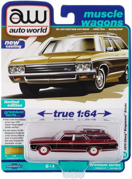 (CHASE) 1970 Chevrolet Kingswood Estate - Champagne Gold Poly - Auto World - 1/64 - AWSP141 BGR Passion Diecast