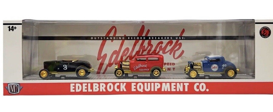 (CHASE) Edelbrock Equipment Co. Ford 3 Cars Set  Auto-Haulers Release HS02 - M2 Machine - 1:64 - 36000-HS02GR