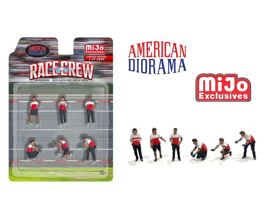 Figures Race Crew - 6-piece metal set - American Diorama - 1/64 - AD-2405MJ Passion Diecast