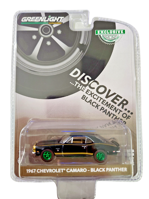 (GreenMachine) Black Panther - 1967 Chevrolet Camaro SS - Chevrolet Oldsmobile - Hobby Exclusive - 1/64 Greenlight - 30377GR