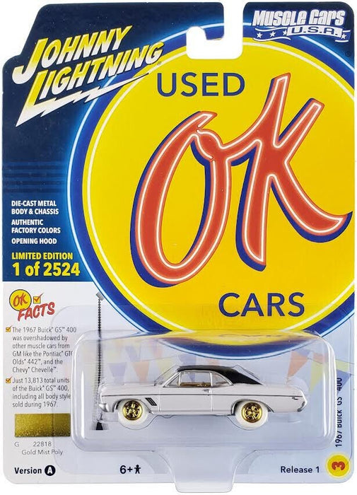 (CHASE) 1967 Buick GS 400 in Gold Mist Poly with Flat Black Roof - Johnny Lightning - 1/64 - JLSP337 AGR