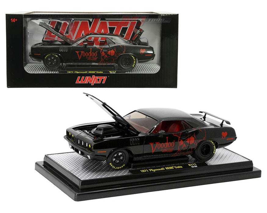 1971 PLymouth HEMI Cuda Voodoo - Metallic Black - Release 111 - M2 Machines 1:24 - 40300-111B Passion Diecast