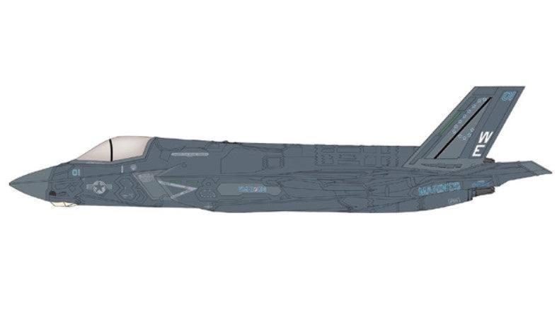 Lockheed F-35B Lightning II / USMC VMFA-214 Black Sheep, WE01, MCAS Yuma, AZ, 2023 / Hobby Master 1:72 HA4619