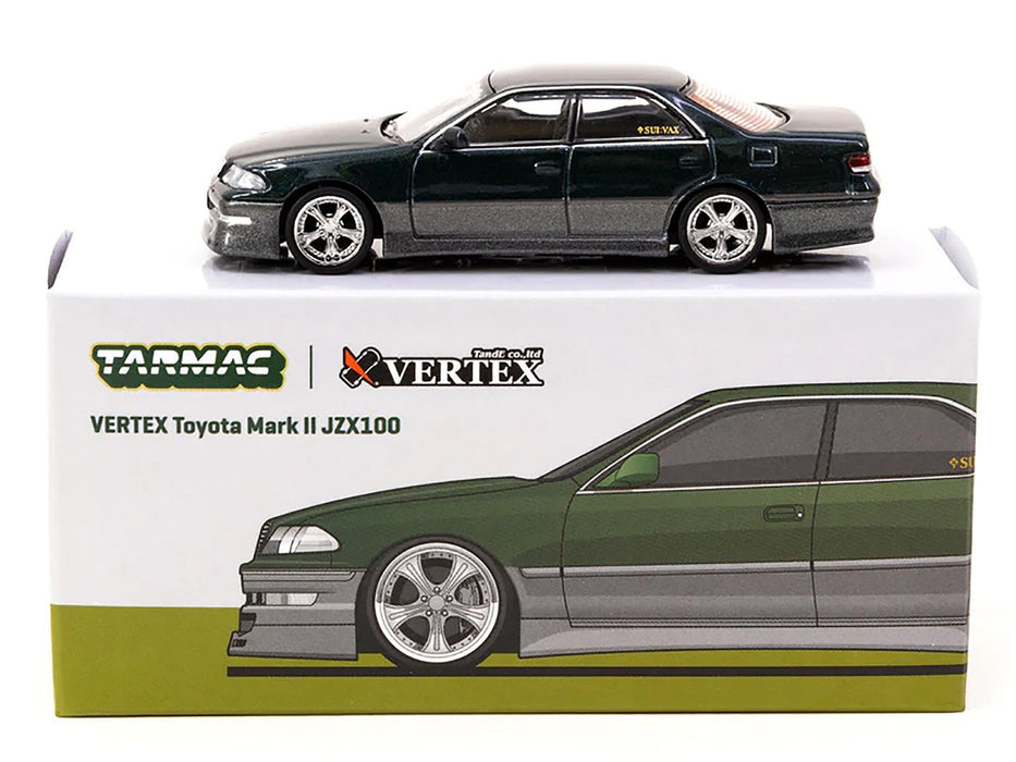 VERTEX Toyota Mark II JZX100 - Green - Tarmac - 1/64 - T64G-024-GR Passion Diecast