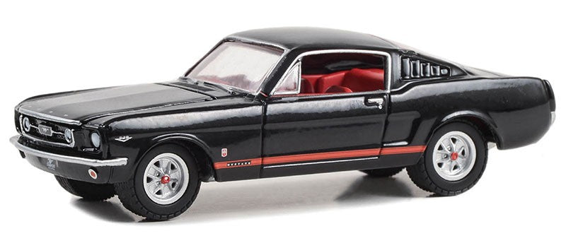 1965 Ford Mustang GT Raven Black with Red Stripes - The Drive Home to the Mustang Stampede Series 1 - 1/64 Greenlight - 13340 A