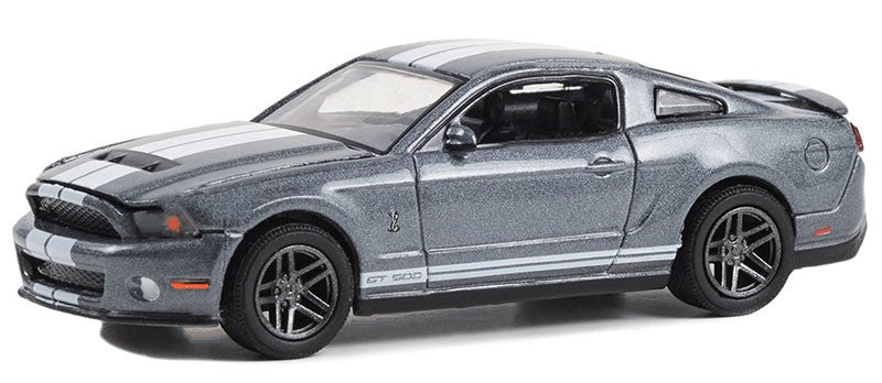 2010 Shelby GT500 Sterling Grey Metallic & Stripes - The Drive Home to the Mustang Stampede Series 1 - 1/64 Greenlight - 13340 D