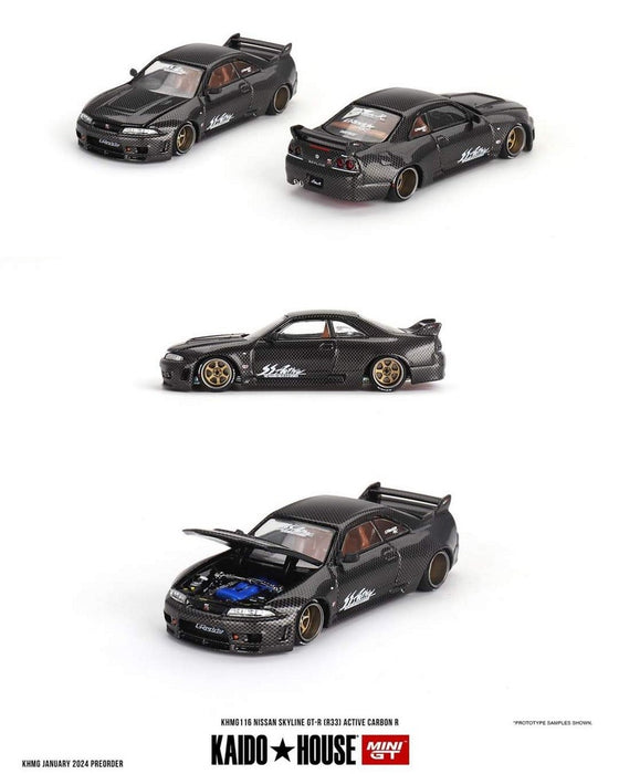 Kaido★House - NISSAN SKYLINE GT-R (R33) ACTIVE CARBON R - Mini GT - Mijo Exclusives - 1/64 - KHMG116 Passion Diecast