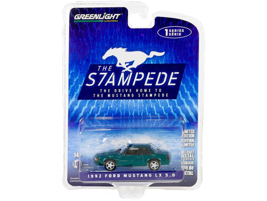 1992 Ford Mustang LX 5.0 in Deep Emerald Green - The Drive Home to the Mustang Stampede Series 1 - 1/64 Greenlight - 13340 C