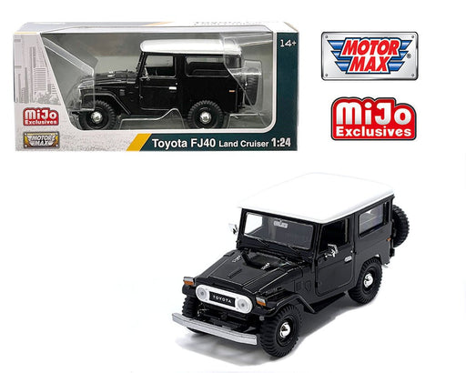 Toyota FJ40 Land Cruiser - Black with White Top - Platinum Collection - Mijo Exclusives - Motormax 1-24 - 79323 BK