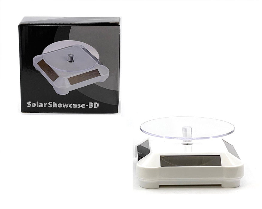 3.5 Solar Display Stand Turntable 360 Degree Rotating White Base 1:64 - 002-WH Passion Diecast