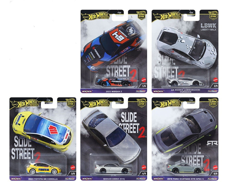 Hot Wheels - Car Culture - 1:64 - 2024 HW Slide Street - Release H - Set Of 5 Cars - FPY86-959H -  Passion Diecast
