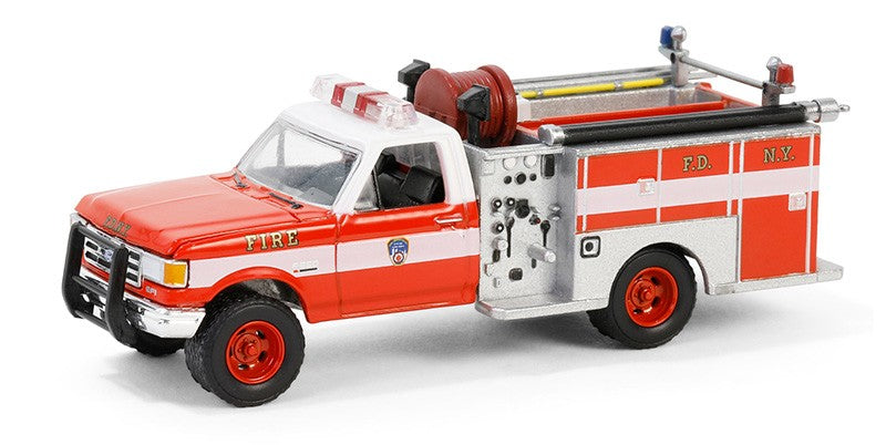 FDNY - 1987 Ford F-350 Mini Pumper Fire Truck - Hobby Exclusive - 1/64 Greenlight - 30502