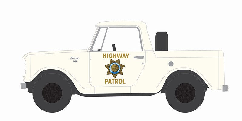 California Highway Patrol - 1964 Harvester Scout Half Cab - Hot Pursuit Series 46 - 1/64 Greenlight - 43040 B