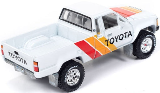 1985 Toyota SR5 Pickup Gloss White / Graphic - Johnny Lightning 1/64 - JLSP367 Passion Diecast