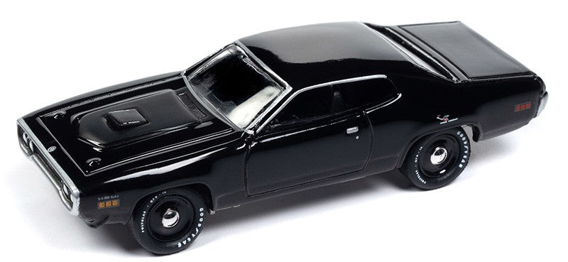 1971 Plymouth Road Runner in Gloss Black - Johnny Lightning 1/64 - JLSP377 Passion Diecast