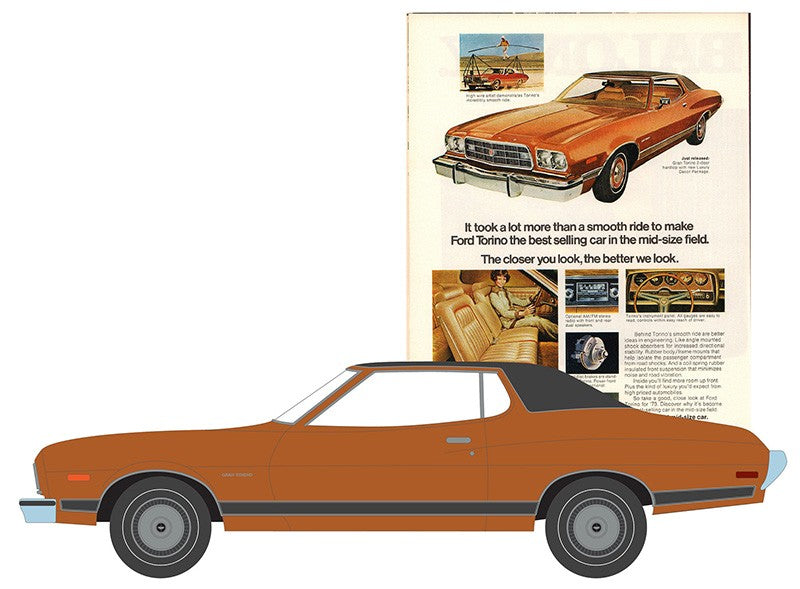 1973 Ford Gran Torino - Vintage Ad Cars Series 10 - 1/64 Greenlight - 39140 E