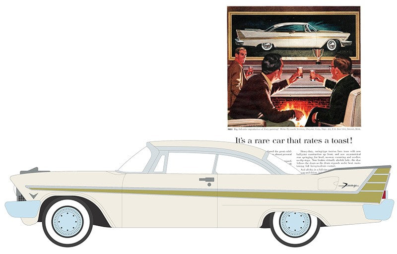 1957 Plymouth Fury - Vintage Ad Cars Series 10 - 1/64 Greenlight - 39140 B