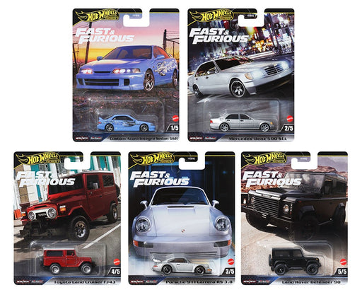 Hot Wheels - Car Culture - 1:64 - Fast & Furious Premium 2024 G - Assortment - Set Of 5 Cars - HNW46-956G