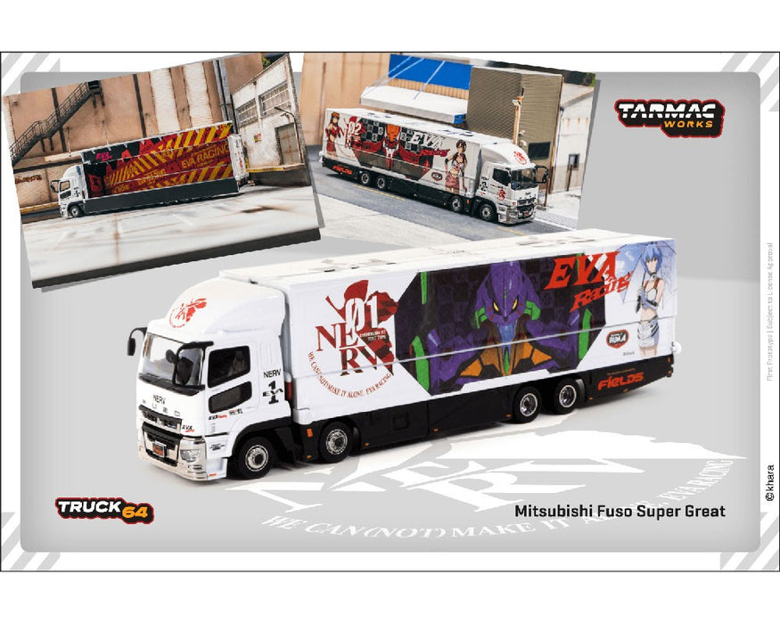 Mitsubishi Fuso Super Great EVA Racing Transporter - Tarmac Works - 1/64 - T64T-TL001-EVA Passion Diecast