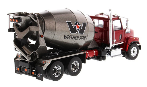 Western Star 4700 SF Concrete Mixer Truck in Red with Gun Metal Grey Drum - Diecast Master 1/50 - 71033