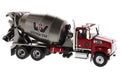 Western Star 4700 SF Concrete Mixer Truck in Red with Gun Metal Grey Drum - Diecast Master 1/50 - 71033