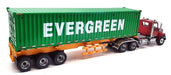 Western Star 4700 Day Cab Red with Yellow Skeletal Trailer and 40' EverGreen Shipping Container - Diecast Master - 1/50 - 71049