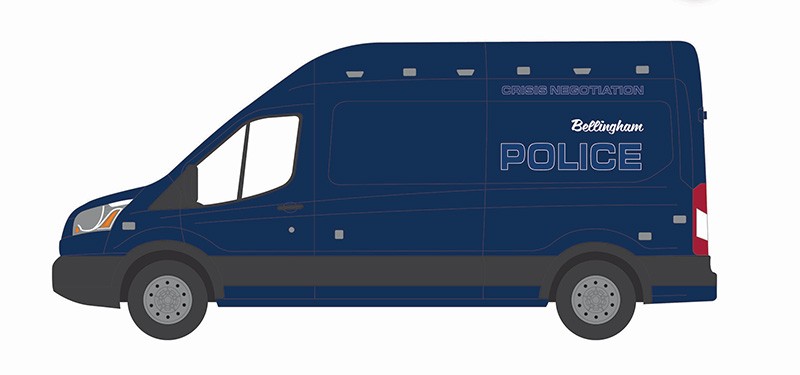 Bellingham Crisis Negotiation Team - 2020 Ford Transit LWB High - Responders Series 2 - 1/64 Greenlight - 67060 D