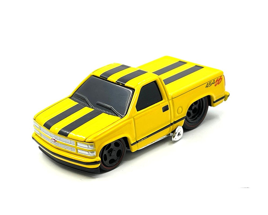1993 Chevrolet 454 SS Pickup - Yellow with Black Stripes - Mijo Exclusives - Maisto - Muscle Machines 1/64 - 15572YL